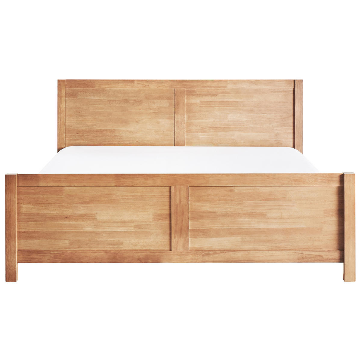 BETT mit Lattenrost 180x200 cm Heller Holzfarbton Champagnat - Hellbraun, Holz (180/200cm) - Beliani