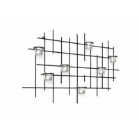 WANDTEELICHTHALTER 7-flammig Metall Schwarz 83/9/49 cm - Schwarz, Metall (49cm) - DanDiBo