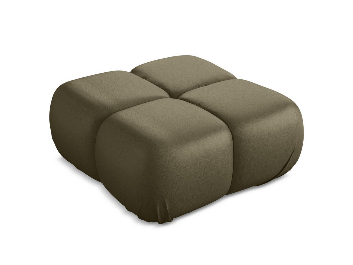 POUF Kunstleder Grün - Schwarz/Olivgrün, Leder/Kunststoff (95/41/95cm) - Makamii