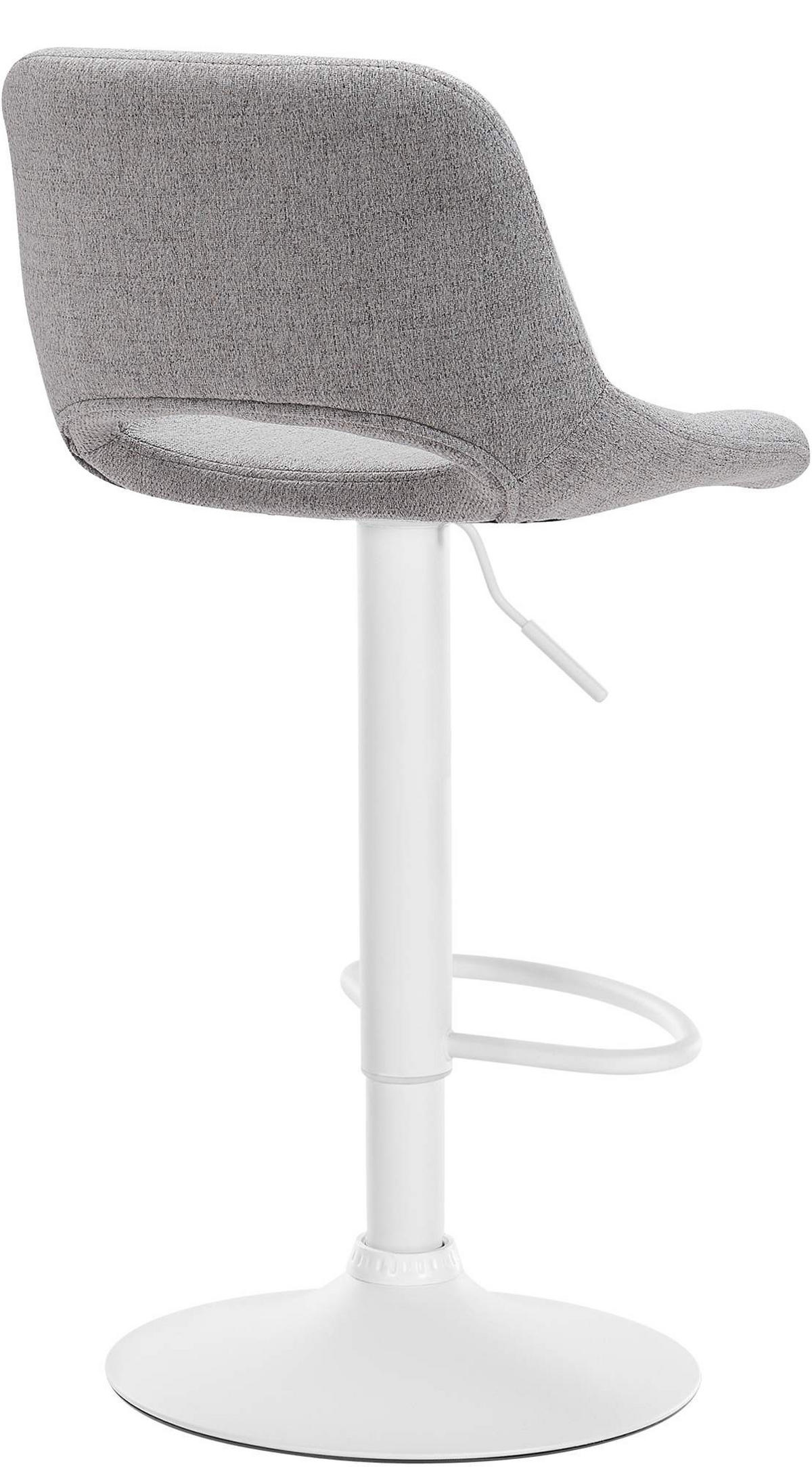 BARHOCKER 2er Set Stoff hellgrau - Hellgrau/Weiß, Textil/Metall (42/86/46cm) - CLP