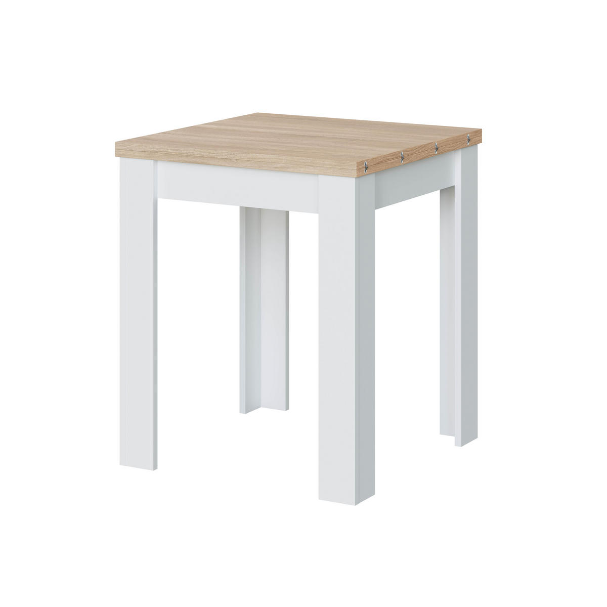TISCH ausziehbarer Klappsystem in Buchform 67/67/79 cm - Weiß, Holzwerkstoff (67/67/79cm) - Calicosy