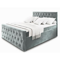 BOXBETT FONDI 140x200 cm mit Matratze und Topper - Hellgrau - Hellgrau, Holz (140/200cm) - MASSENO