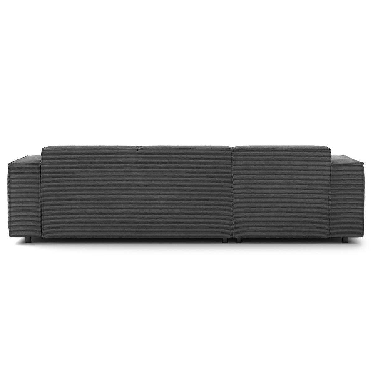 ECKSOFA mit Longchair - Anthrazit/Schwarz, Kunststoff/Textil (260/177cm) - home24