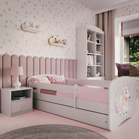 KINDERBETT Pony 80x180 cm mit Schublade, Rausfallschutz & Lattenrost, Weiß - Weiß, Holzwerkstoff (80/180cm) - RAUMHIRSCH FURNITURE