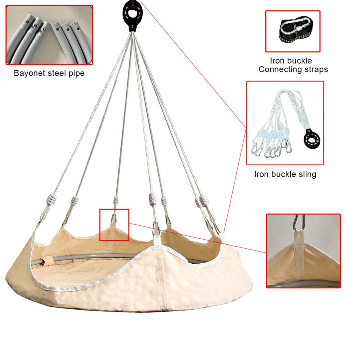 HÄNGESESSEL - Beige 100/100/110 cm - Beige, Textil (100/110/100cm)
