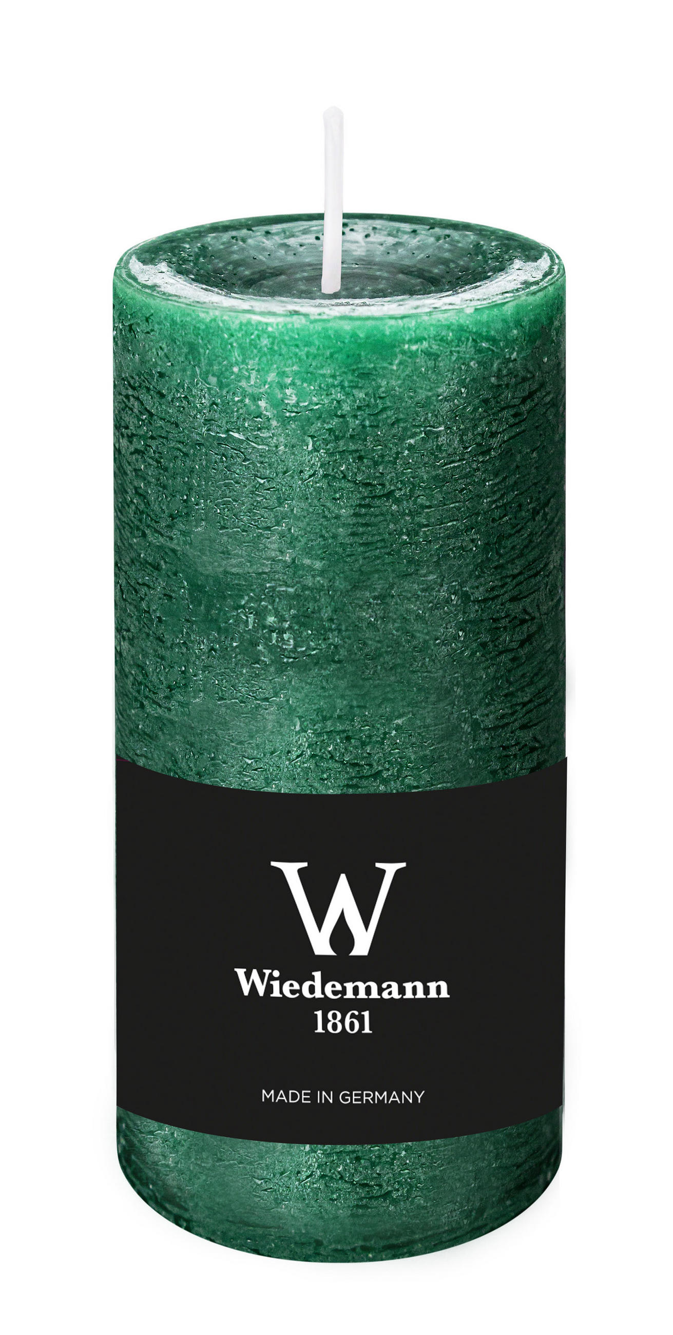 STUMPENKERZE Rustik Marble Style Seegrün 120 x Ø 58 mm, 1 Stück - Mooreichefarben, Paraffin (6/12cm) - Wiedemann Kerzen