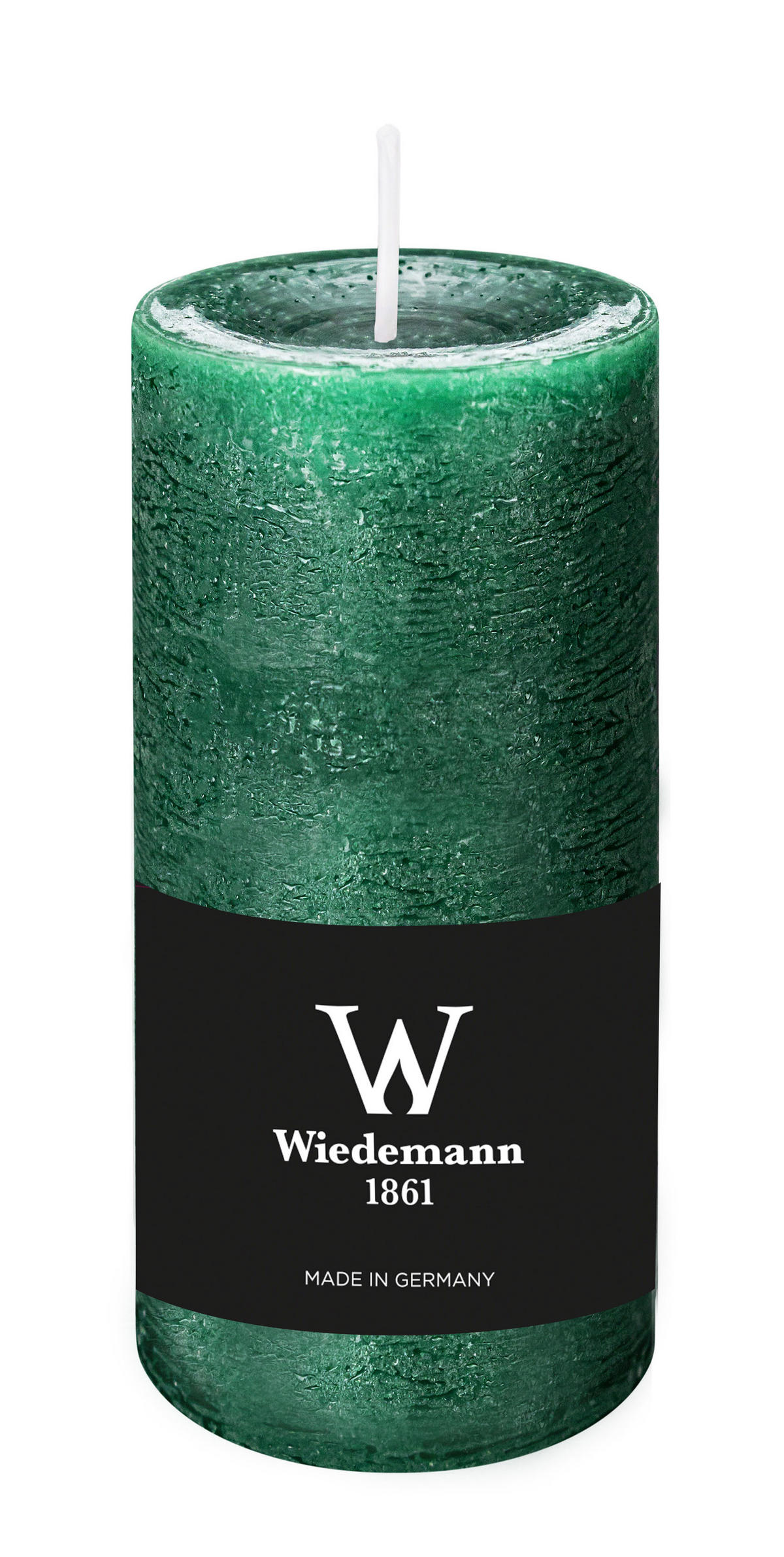 STUMPENKERZE Rustik Marble Style Seegrün 120 x Ø 58 mm, 1 Stück - Mooreichefarben, Paraffin (6/12cm) - Wiedemann Kerzen