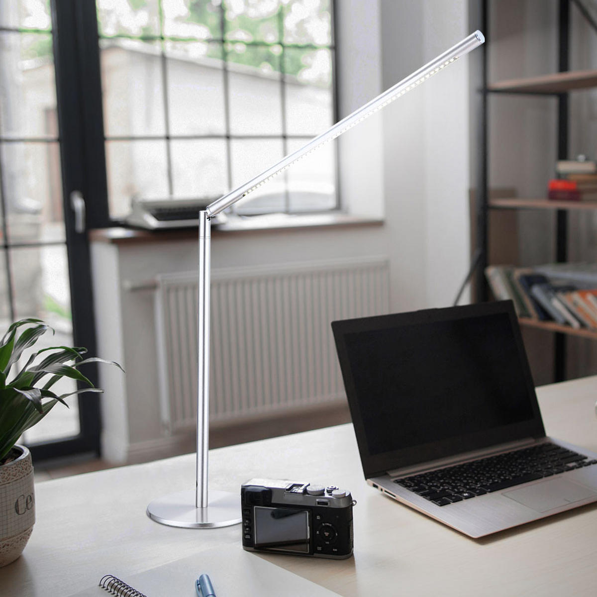 LED TISCHLEUCHTE Metall Silber - Silberfarben, Metall (50/14/80cm) - Globo Lighting