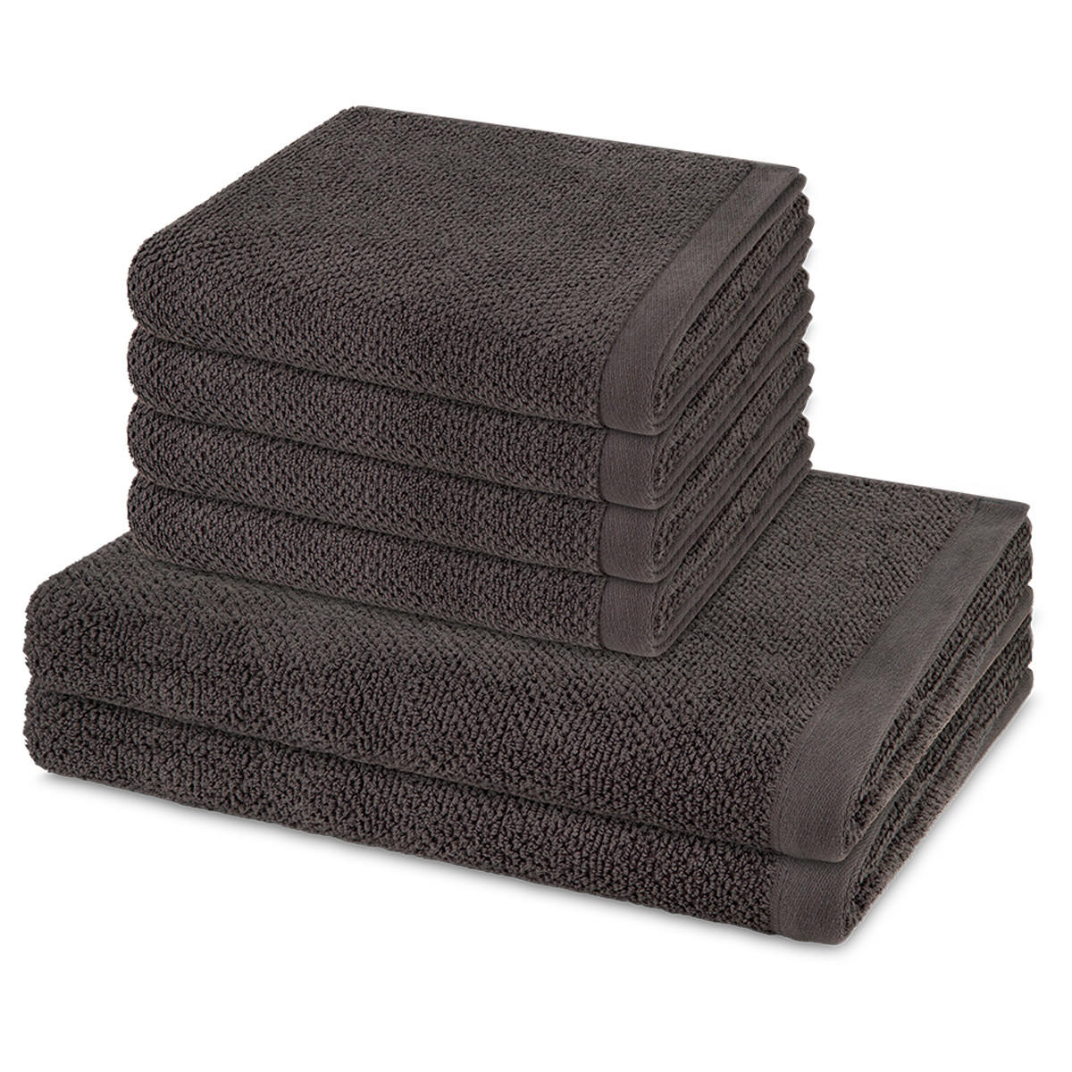 FROTTIERSET Bliss 6-teilig - Dunkelgrau, Textil (50/100cm) - MÖVE
