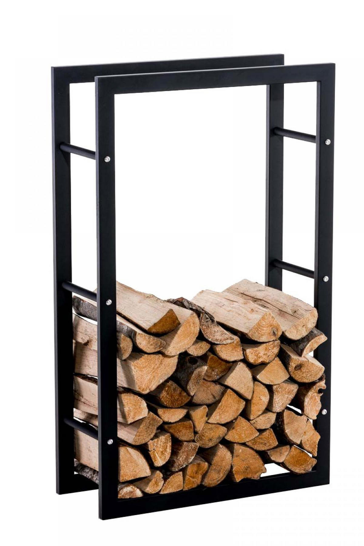 KAMINHOLZREGAL 80/25/100 cm Metall schwarz - Schwarz, Metall (80/100/25cm) - CLP