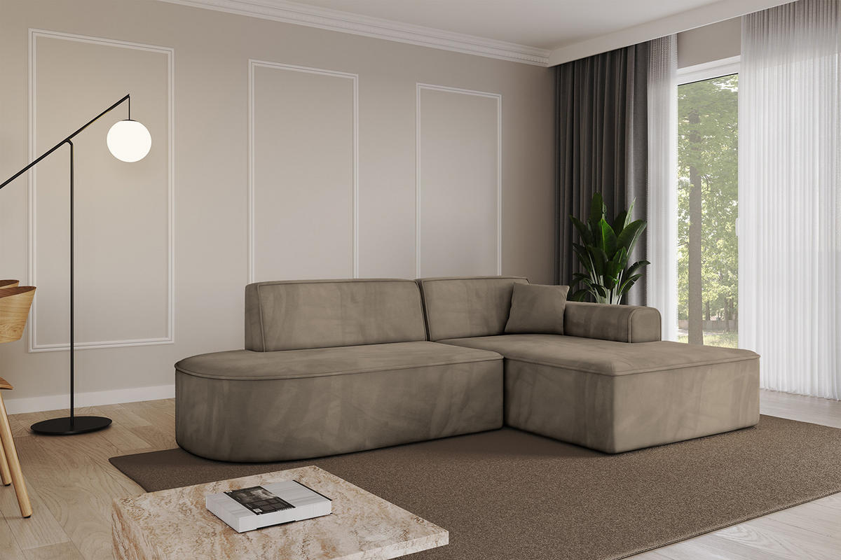 ECKSOFA Ottomane Rechts IREA-L1-v3 - 234x171x79 cm Braun - Braun, Holzwerkstoff/Textil (171/234cm) - ALTDECOR