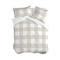 BETTBEZUG gingham 155x220 cm (komfortgrösse) beige - Beige, Textil (155/220cm) - Happy Friday