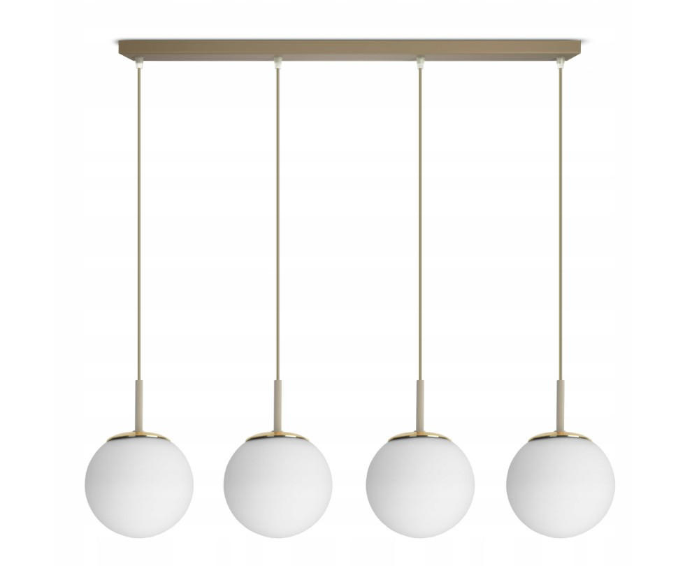 PENDELLEUCHTE ECRU II - Beige/Goldfarben, Glas/Metall (80/14/100cm) - kiki design