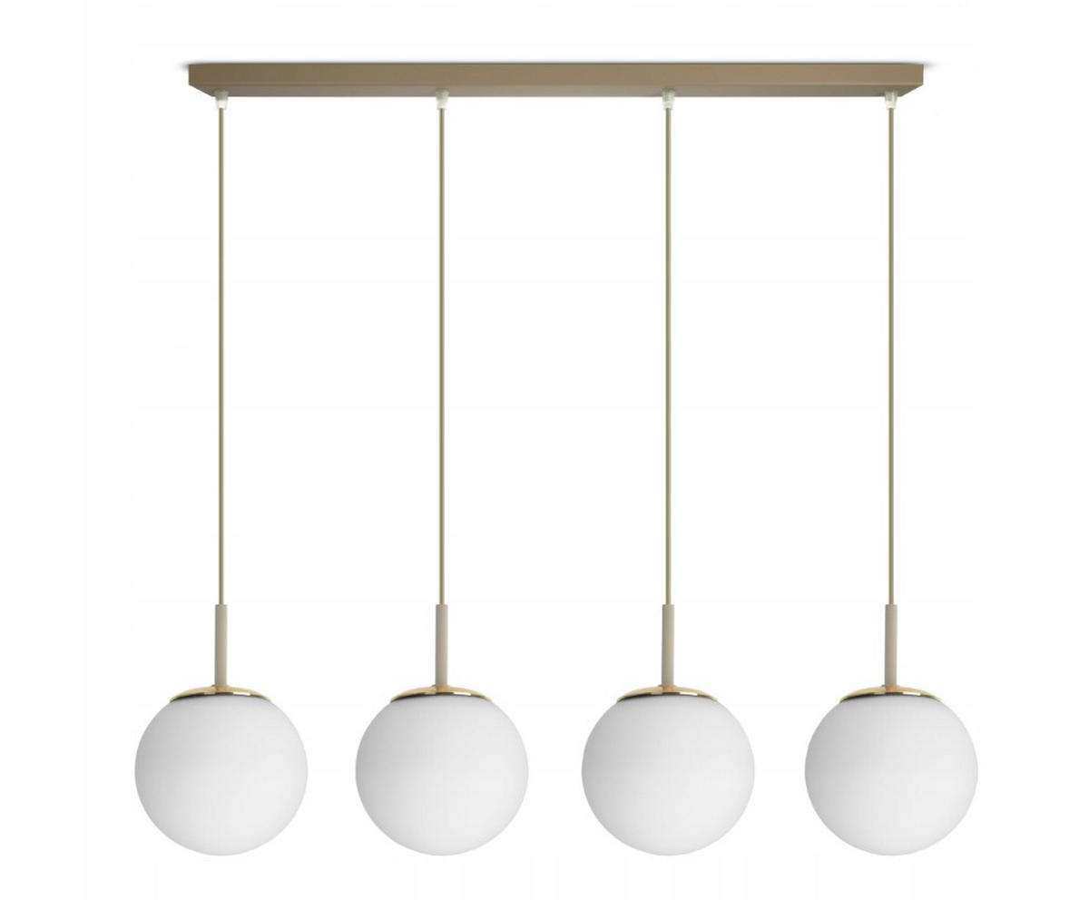 PENDELLEUCHTE ECRU II - Beige/Goldfarben, Glas/Metall (80/14/100cm) - kiki design