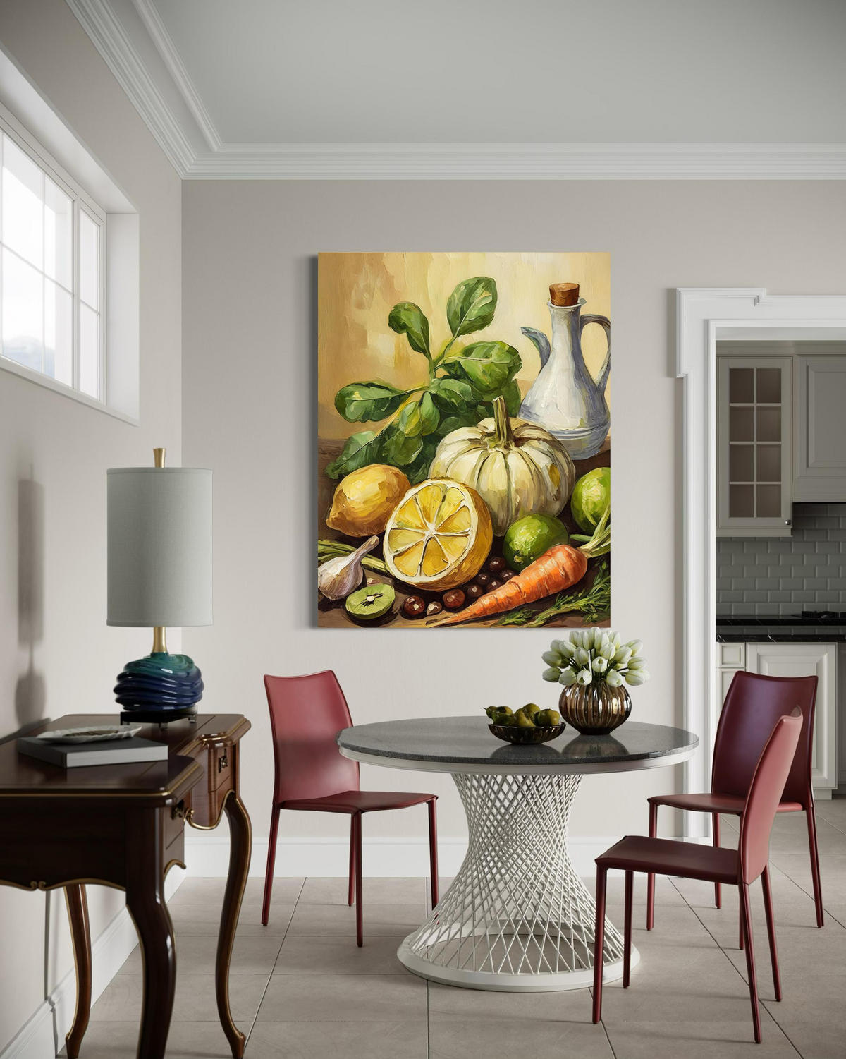 WANDBILD gemüse obst essen - Beige, Textil (40/60cm) - Feeby