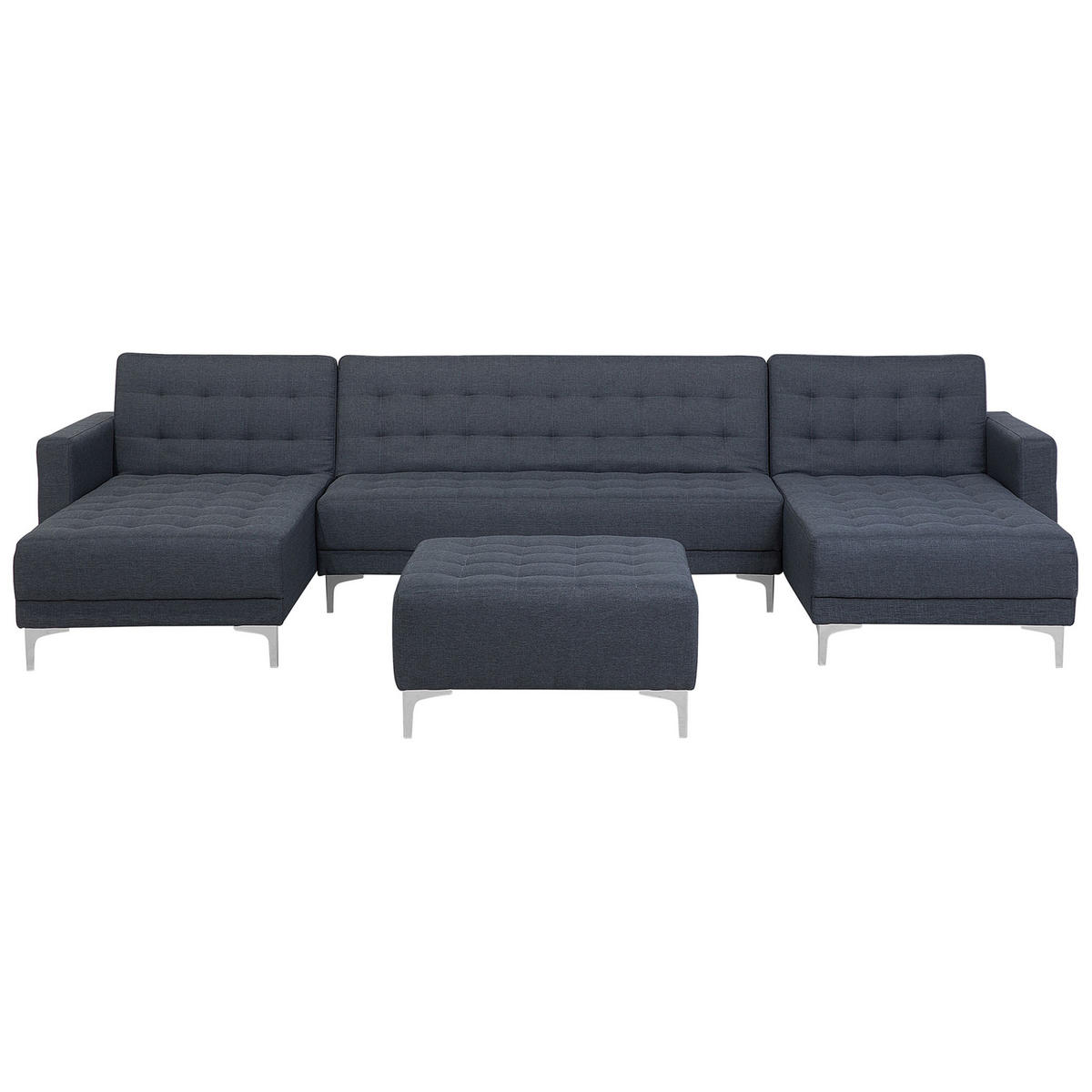 SCHLAFSOFA U-förmig mit Ottomane Polsterbezug Dunkelgrau Aberdeen - Dunkelgrau, Textil (348/83/168cm) - Beliani