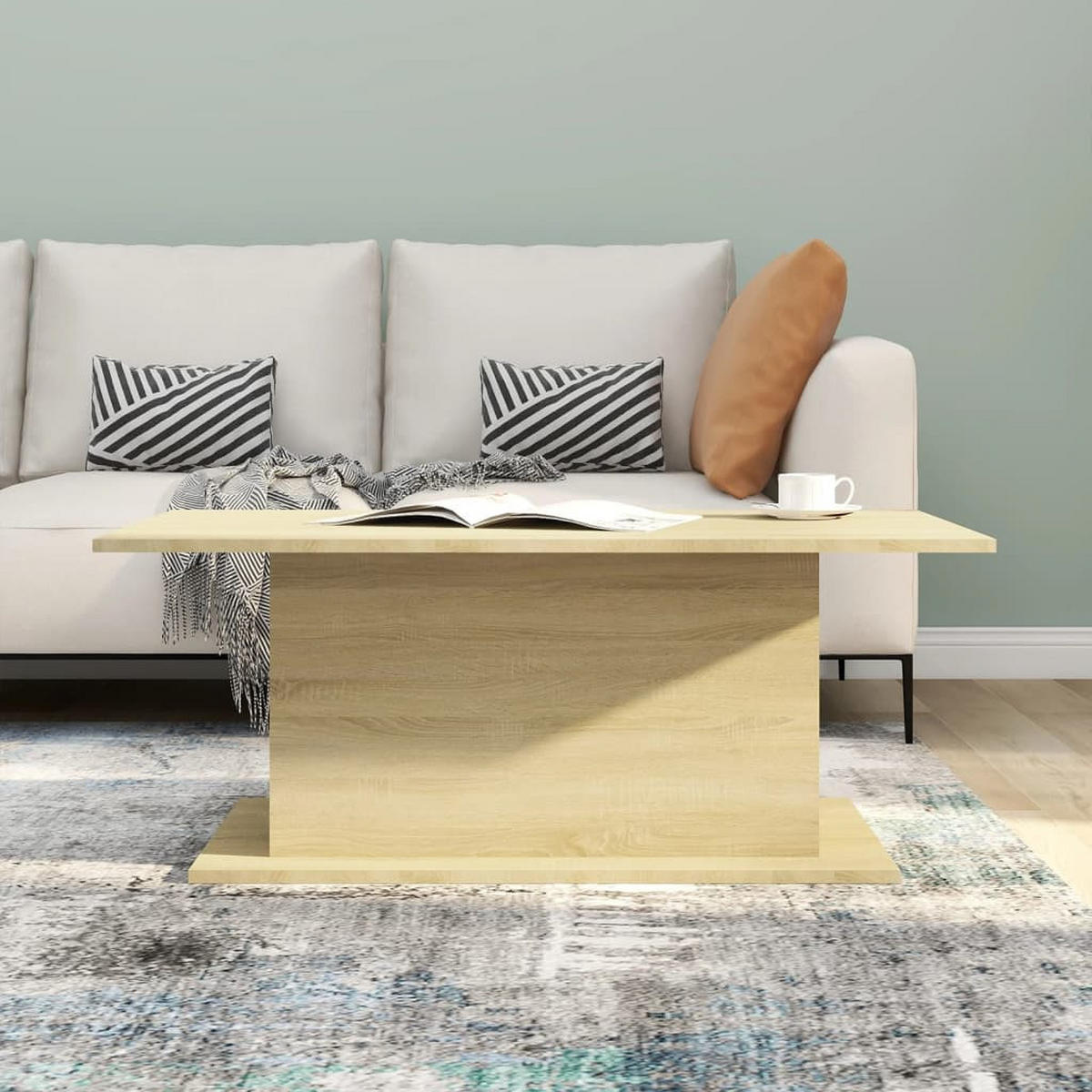 COUCHTISCH Sonoma-Eiche 102x55,5x40 cm Holzwerkstoff - Beige, Holzwerkstoff (102/55.5/40cm) - furnicato