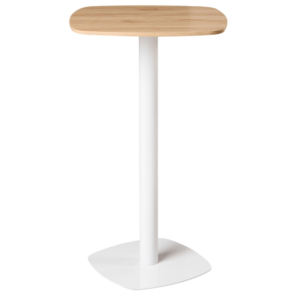 STEHTISCH Hellbraun/Weiß 60/60 cm Morella - Hellbraun, Holzwerkstoff (60/60/103cm) - Beliani