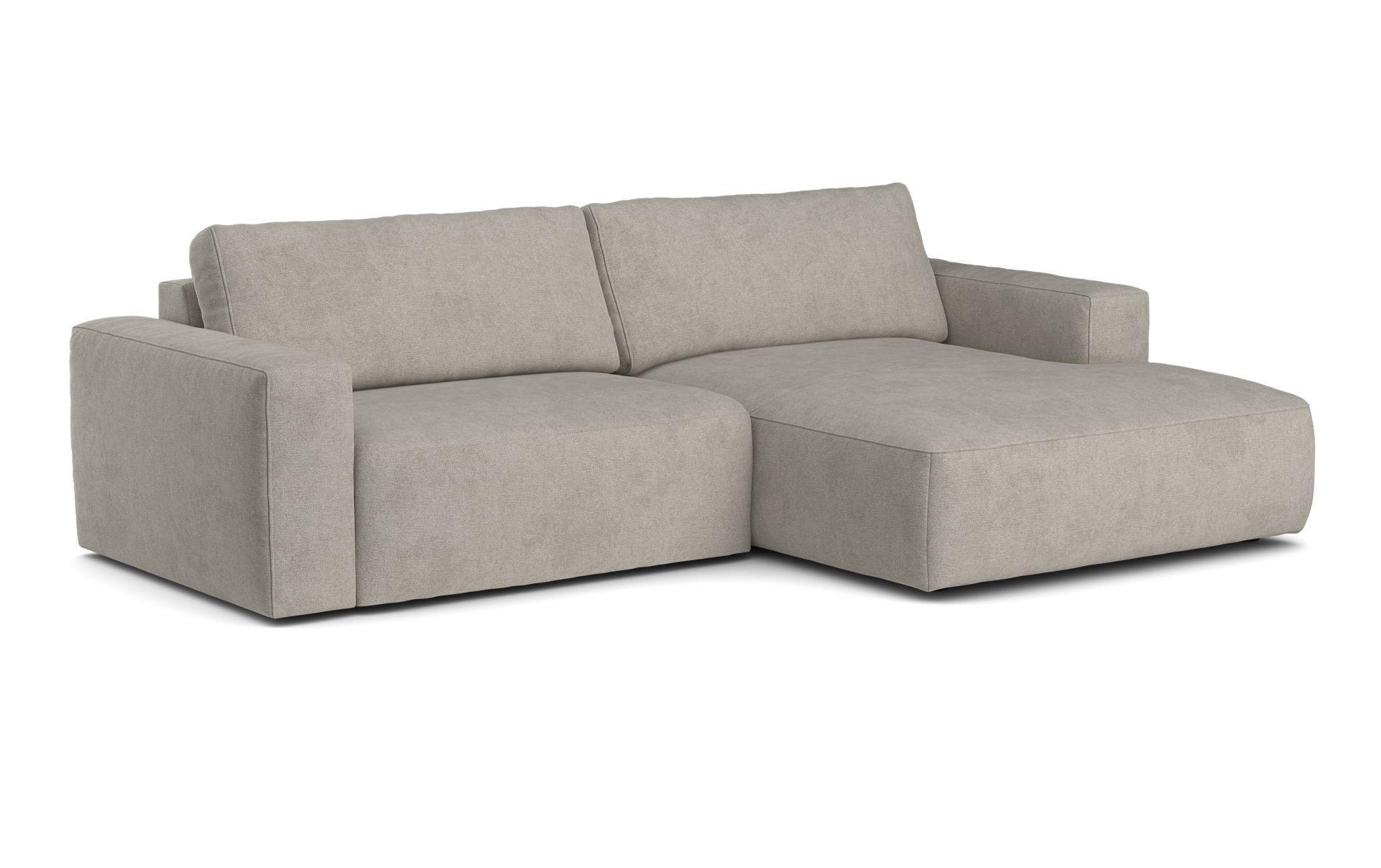 ECKSOFA mit losen Rückenkissen, wasserabweisender All Senses Stoff - Hellgrau/Schwarz, Holz/Kunststoff (175/288cm) - Cotta