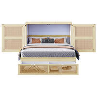KLAPPBETT 140/200 cm aus Holz – vertikal, mit Stauraum - Naturfarben, Holzwerkstoff (140/200cm) - BEAOK