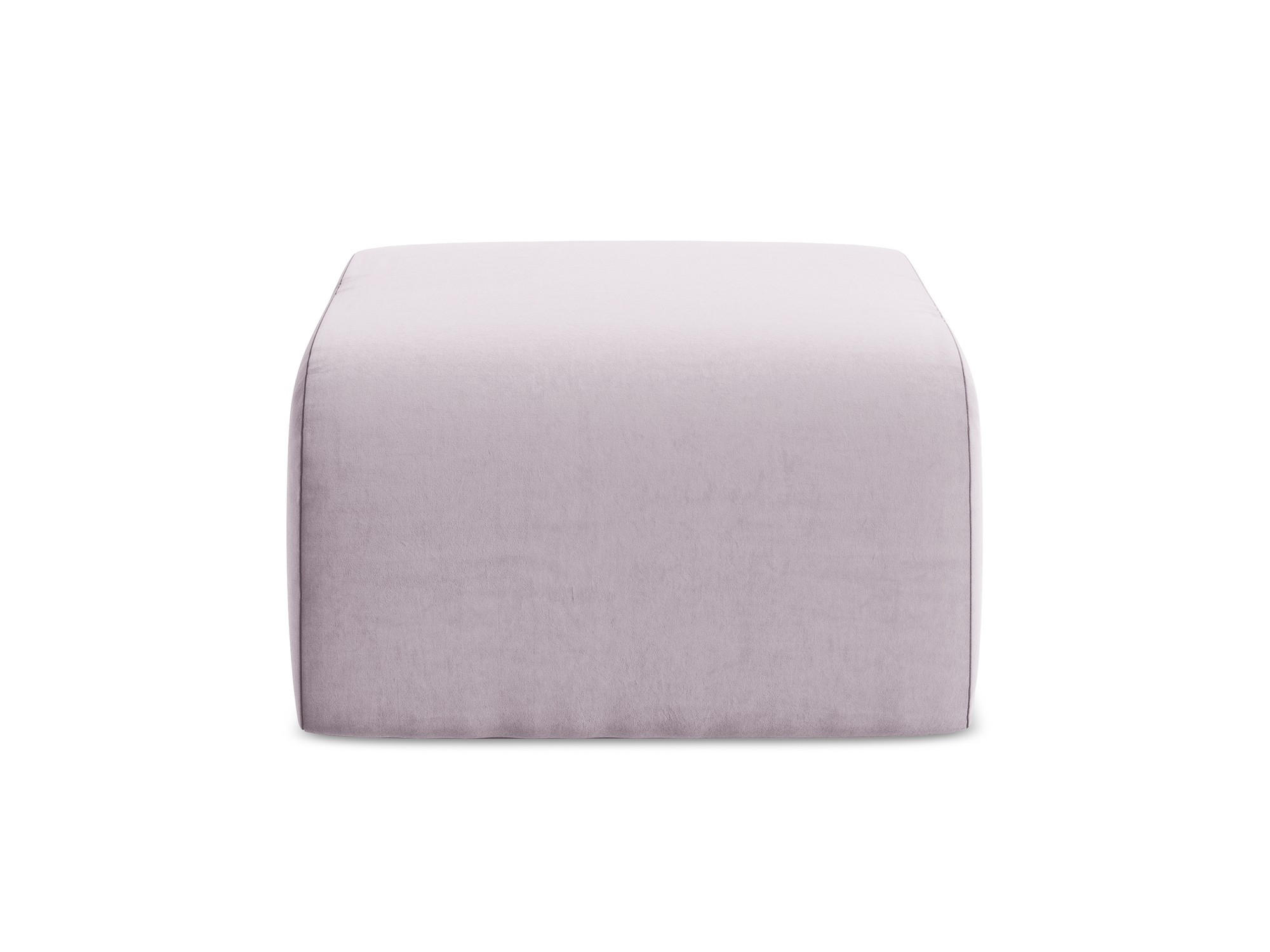POUF Samt Stoff Violett - Flieder/Schwarz, Holzwerkstoff/Kunststoff (72/42/94cm) - Makamii