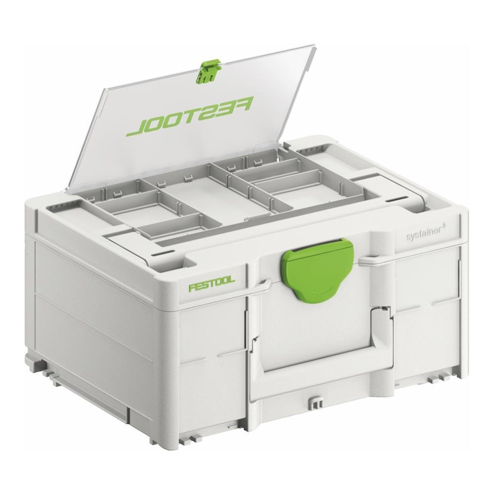FESTOOL SYS3 DF M 187 Systainer Werkzeugkoffer mit Deckelfach ( 577347 ) 396 x 296 x 187 mm 15,9 l koppelbar - Multicolor, Kunststoff (275/18.7/39.6cm) - Festool