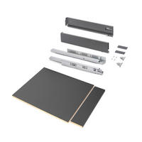 SCHUBLADEGARNITUR Vertex für Küche oder Badezimmer, 93 mm hoch, mit Einlegeböden, Modul 450 mm, Anthrazitgrau - Anthrazit, Metall (43.5/8/53cm) - EMUCA