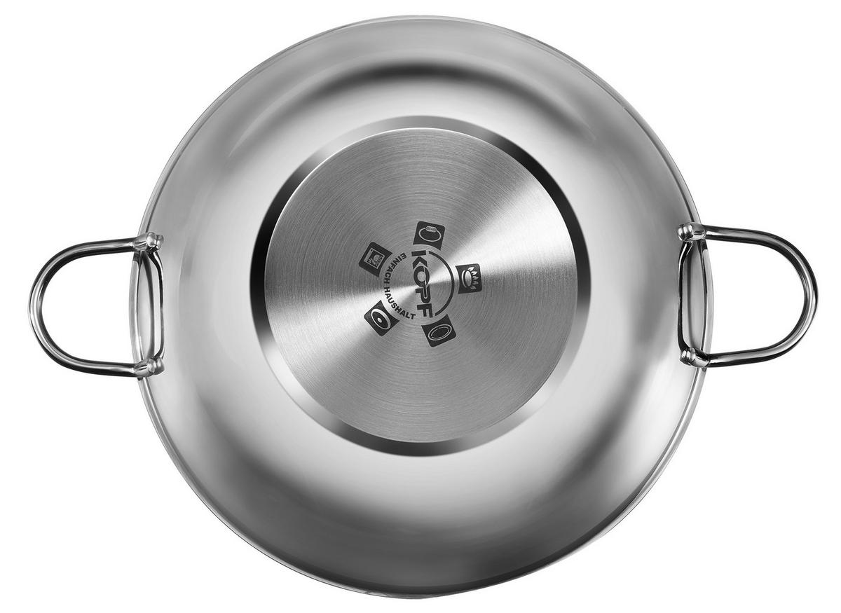 WOK Josie, Edelstahl, Induktion, Ø 32 cm - Edelstahlfarben, Metall (32cm) - KOPF