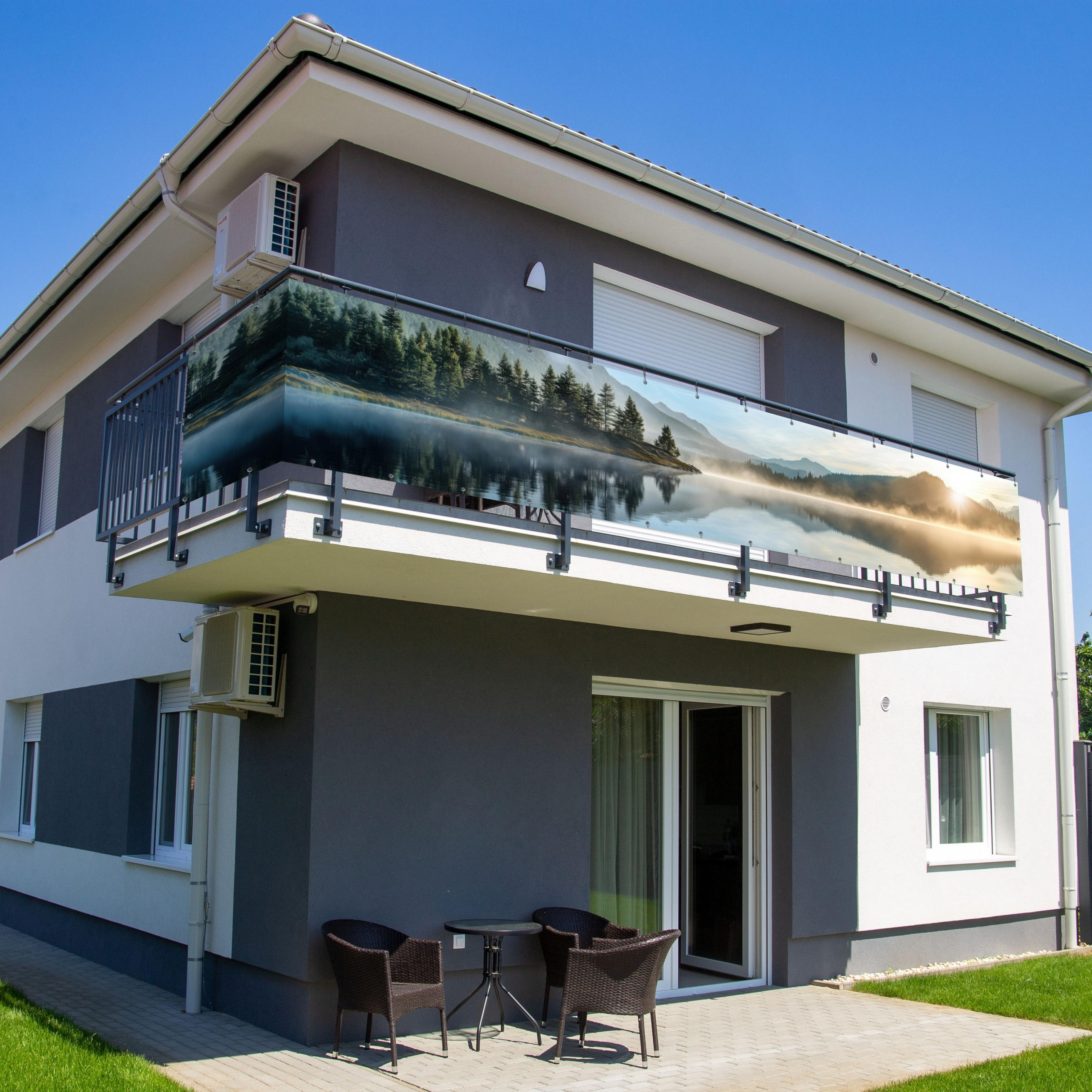 Thumbnail - MuchoWow Balkon-Sichtschutz, Hellblau, Kunststoff, Rechteckig, 500x90 cm, Sonnen- & Sichtschutz, Sichtschutz Garten, Bal...