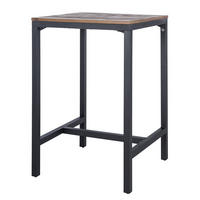 BARTISCH - Pinie massiv / Metall - Schwarz/Pinienfarben, Holz/Metall (70/70/105cm) - home24