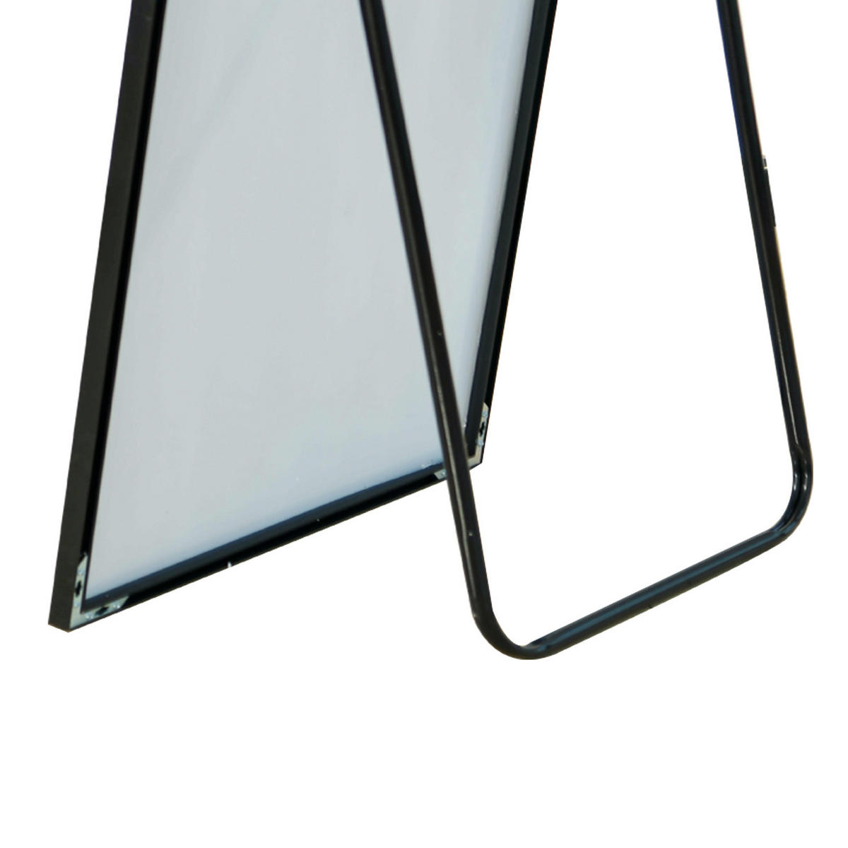 STANDSPIEGEL 180x80 cm – Freistehend & Wandmontage, Aluminiumlegierung Schwarzer - Schwarz, Glas/Metall (80/180/180cm)