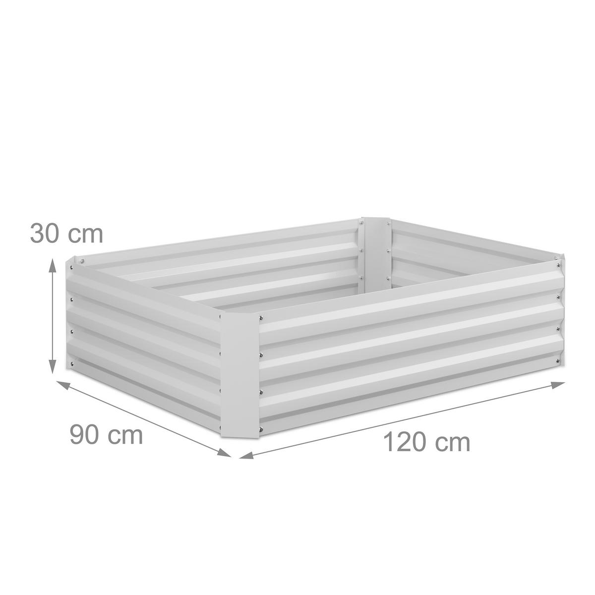 HOCHBEET - Weiß, Metall (120/30/90cm) - Relaxdays