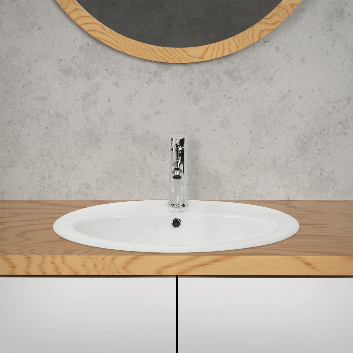 WASCHBECKEN - Weiß, Keramik (48.5/19.5/57cm) - ML-DESIGN