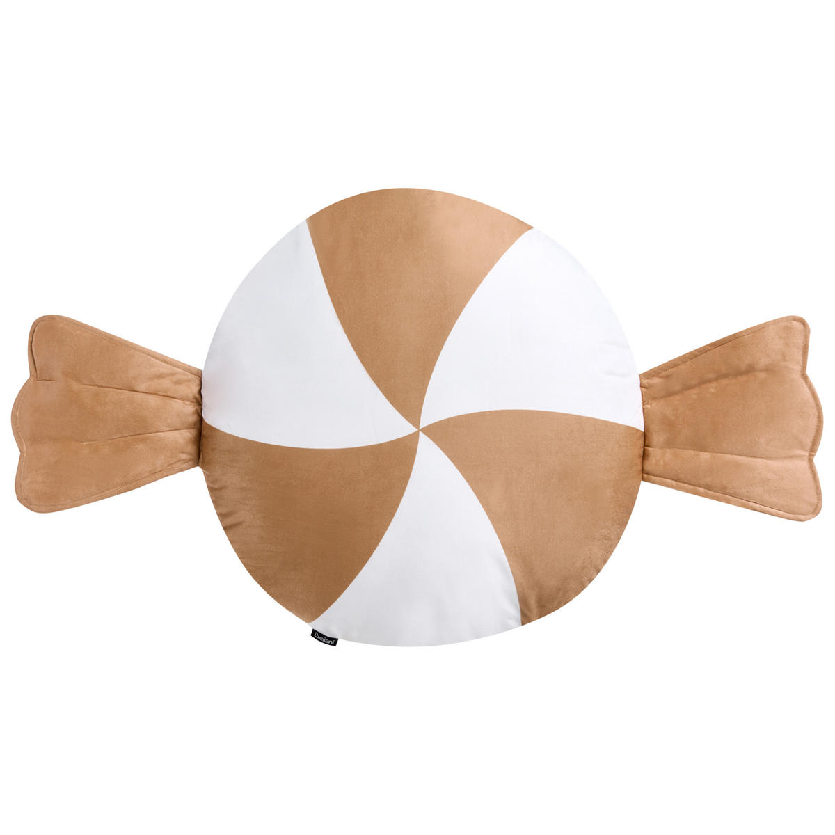 DEKOKISSEN 2er-Set Dunkelbraun 60/60 cm Whirl Candy - Dunkelbraun/Weiß, Textil (60/60cm) - Beliani