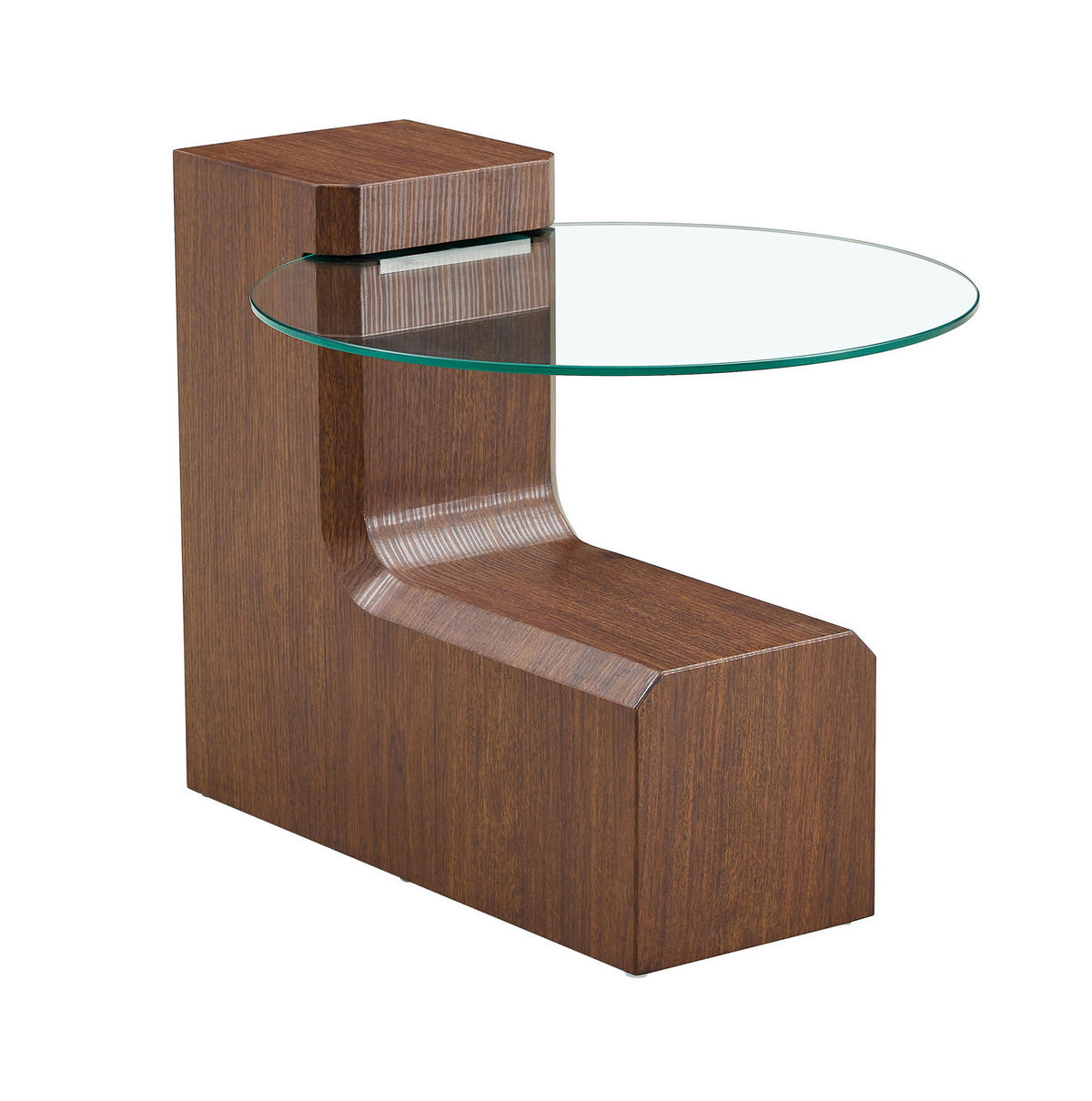 KONFERENČNÍ stolek 61/61/30 cm ořechová a bílá z MDF a skla 2v1 se dvěma stolky - ořechová, kompozitní dřevo (61/61/30cm) - OKWISH