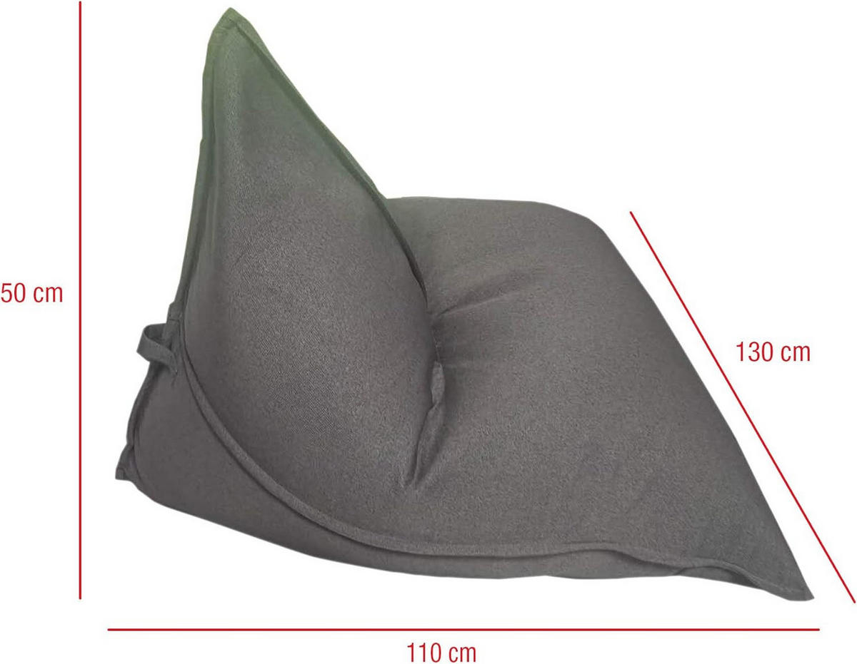SITZSACKBEZUG Grau 130/110/50 cm - Grau, Textil (130/50/110cm) - Mobili Rebecca
