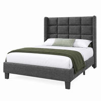 POLSTERBETT mit Lattenrost 90x200 cm Leinen Grau - Grau, Metall (90/200cm) - Beauniv