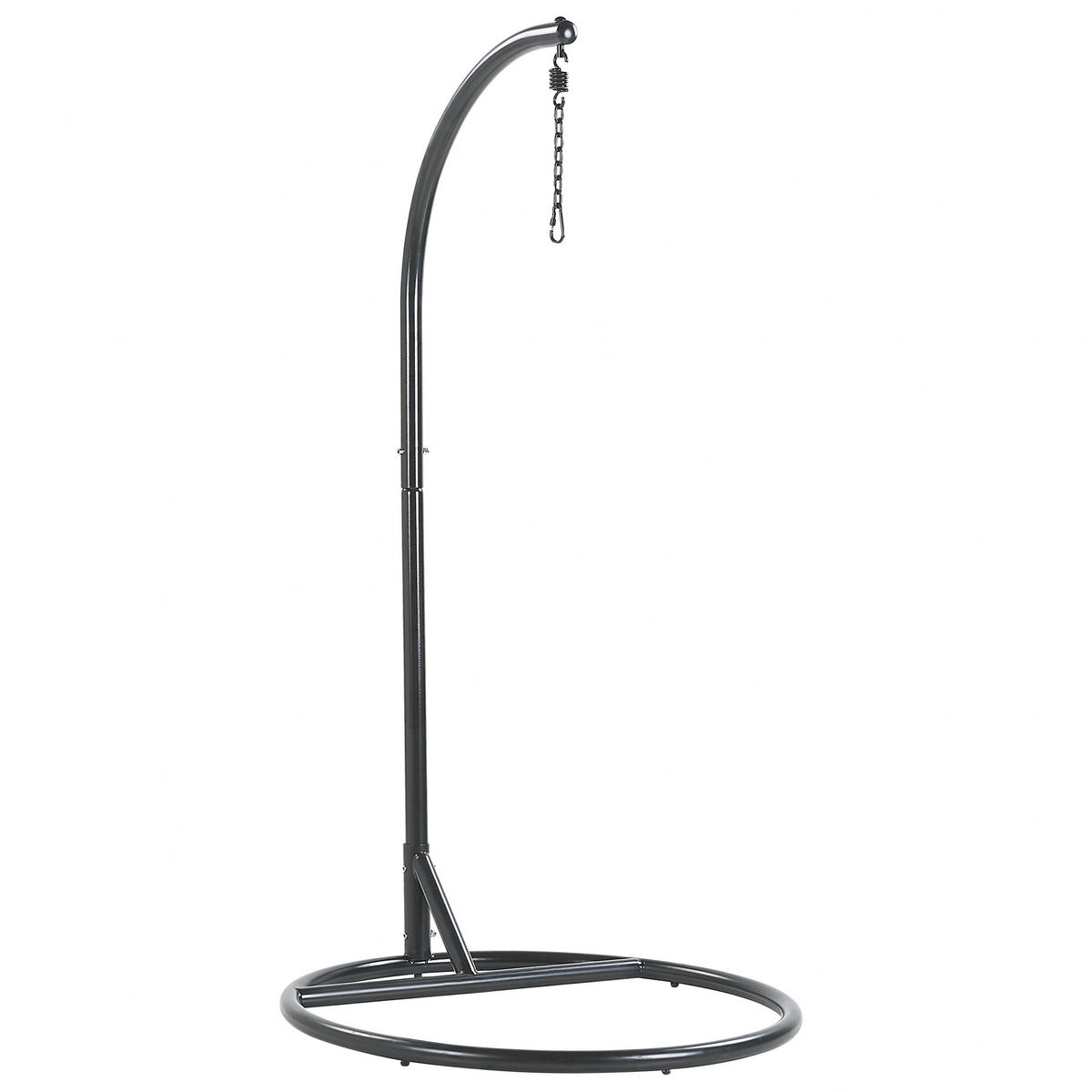 HÄNGESESSEL mit Gestell PE Rattan/Flechtseil schwarz 102 cm Alba - Schwarz, Kunststoff (102/200/102cm) - Beliani