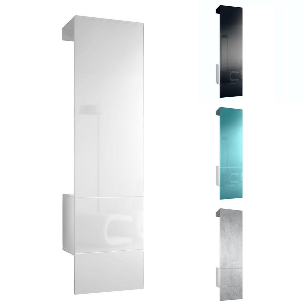 GARDEROBE Carlton Paneel in Bordeaux Hochglanz - Bordeaux, Holzwerkstoff (52/193/35cm) - Vladon