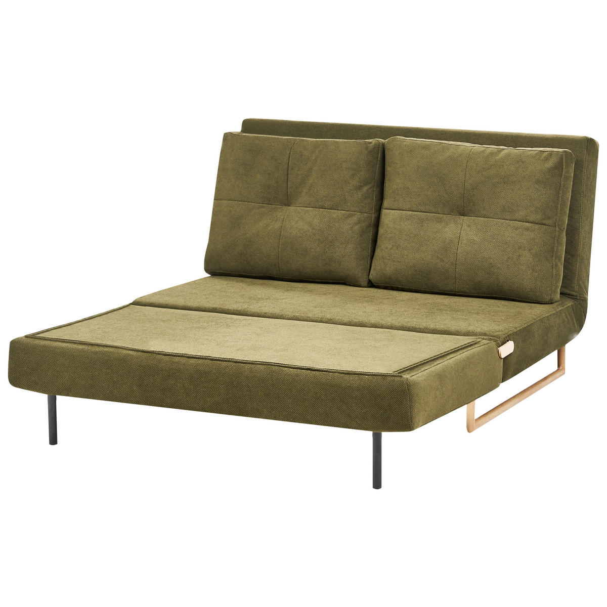 CANAPEA EXTENSIBILĂ cu 2 locuri textil verde Jerslev - maro/verde, material textil (120/87/84cm) - Beliani