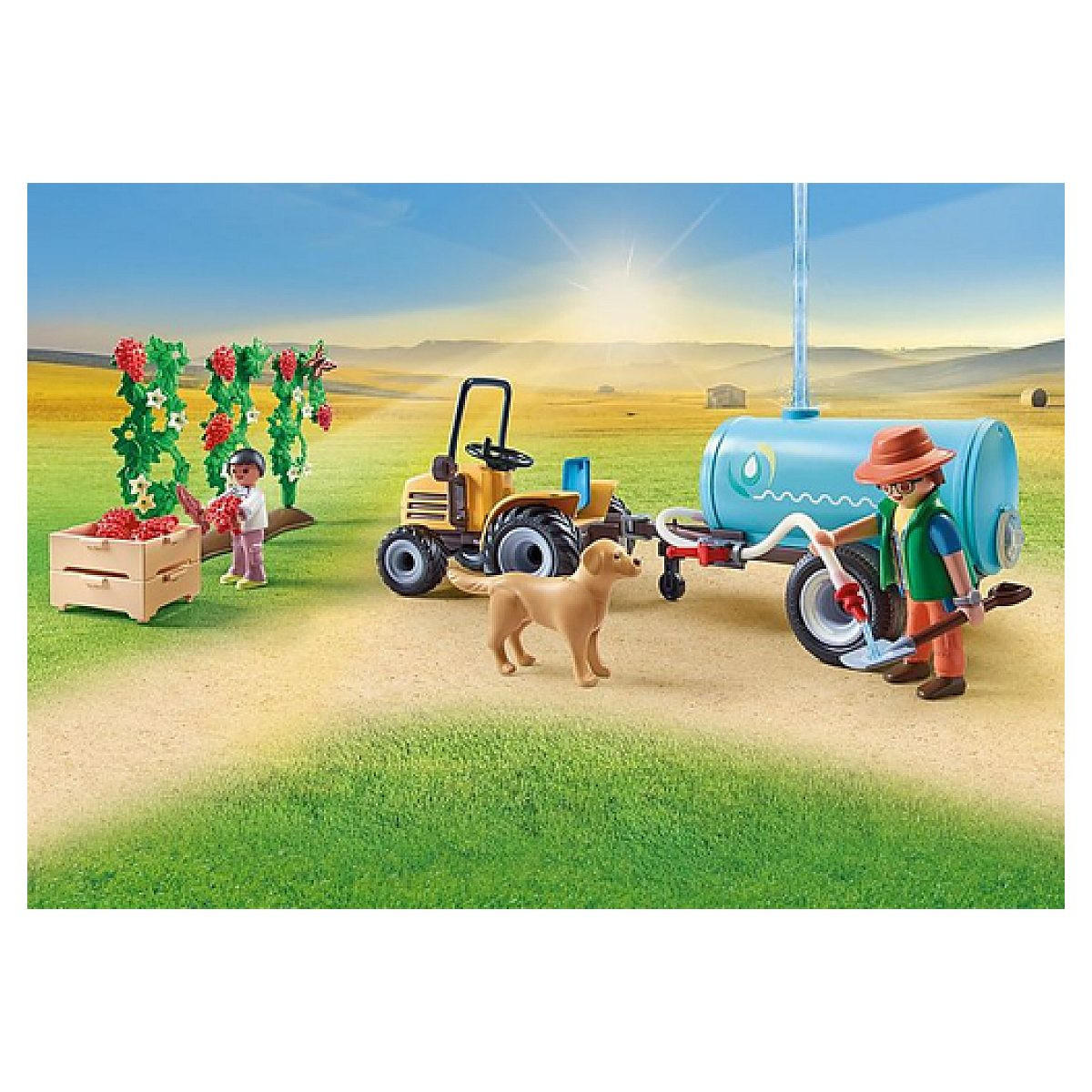 SPIELSET Bauer mit Traktor und Panzer - Blau, Kunststoff (9/19/35cm) - Playmobil