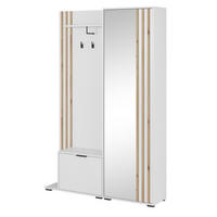 GARDEROBE Weiß MELA Mit Artisan Lamelle Mit Spiegel - Eiche Artisan/Weiß, Holzwerkstoff (131/192/40cm) - Sepro Meble