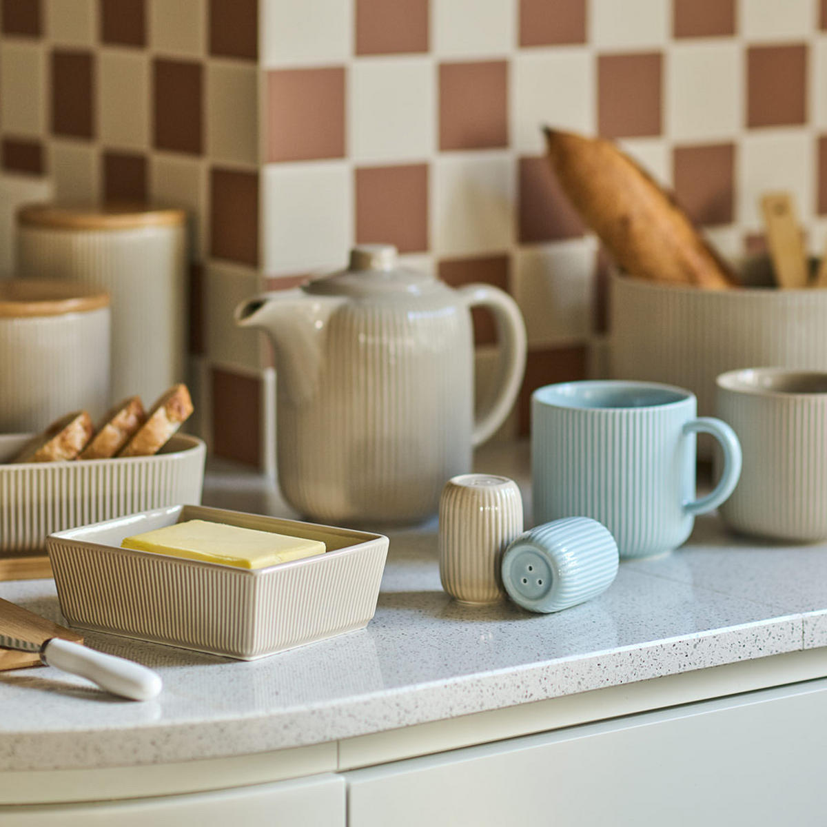 BECHER Linersis 370ml, Beige - Beige, Keramik (0.37L) - home&you