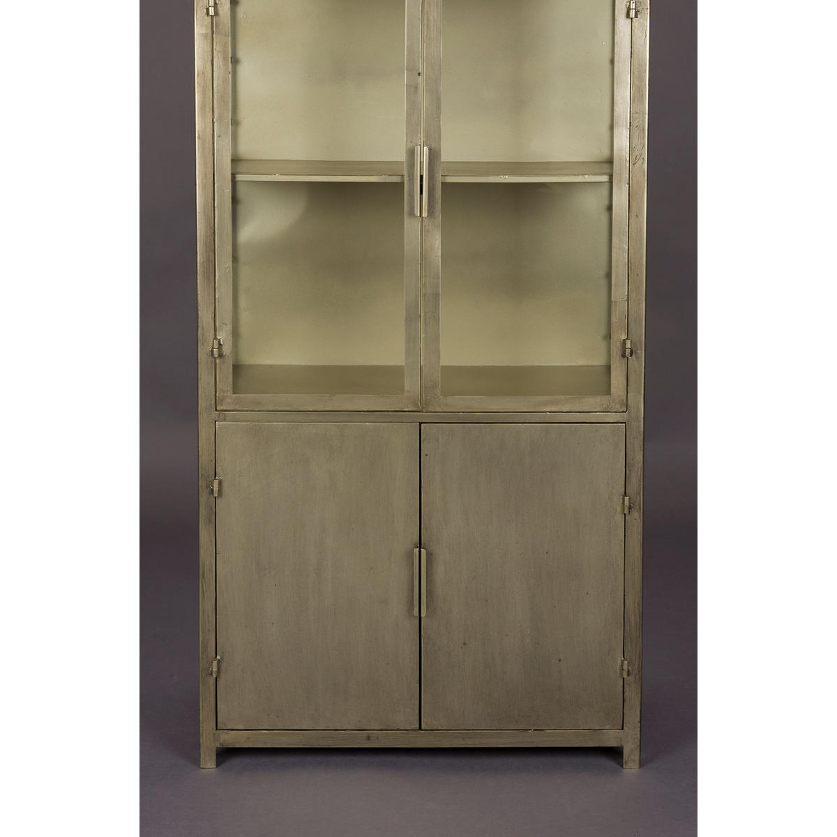 VITRINENSCHRANK Monviso - Grau, Metall (64/151/35cm) - Dutchbone