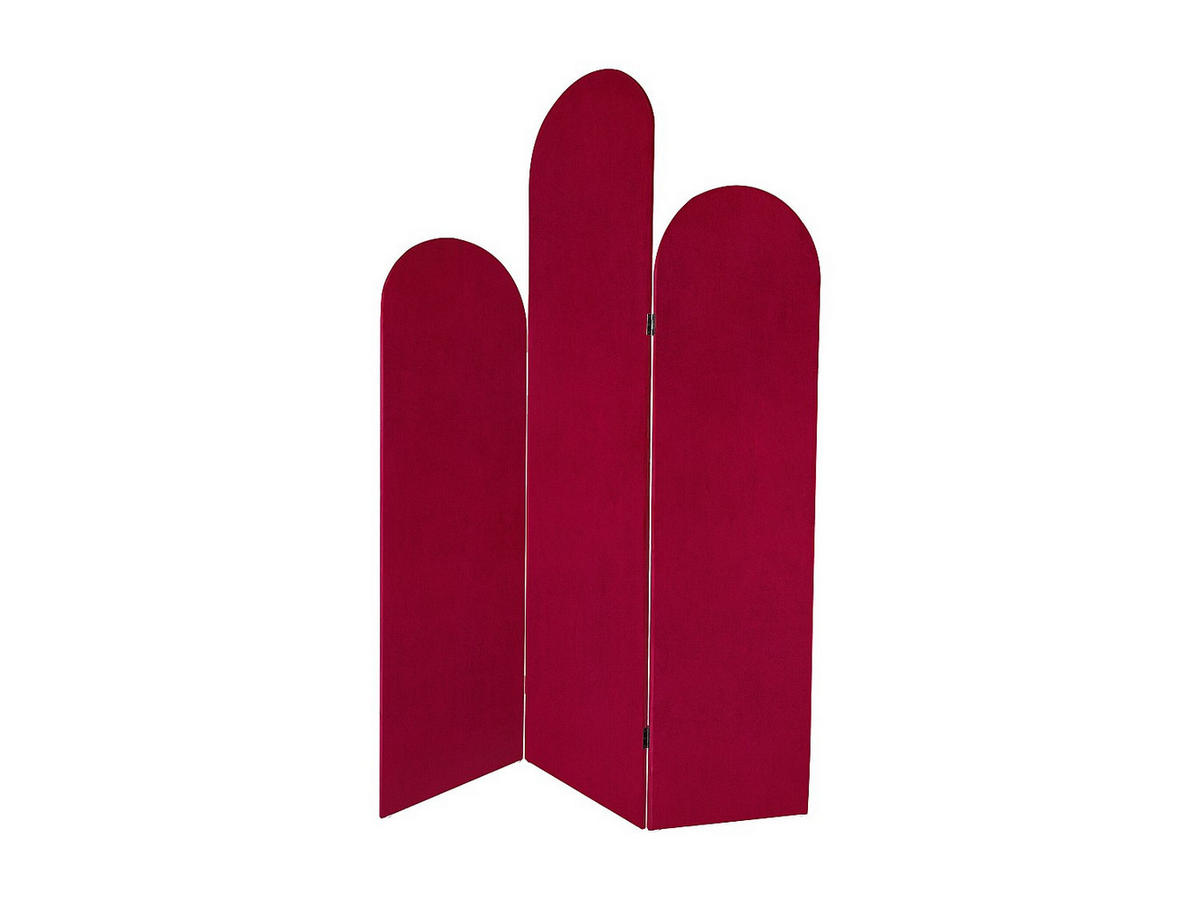 PARAVENT - 120 cmcm x 2 cmcm - Samt - Bordeaux - CARMIDA - Bordeaux, Textil (120/180/2cm) - Vente-Unique