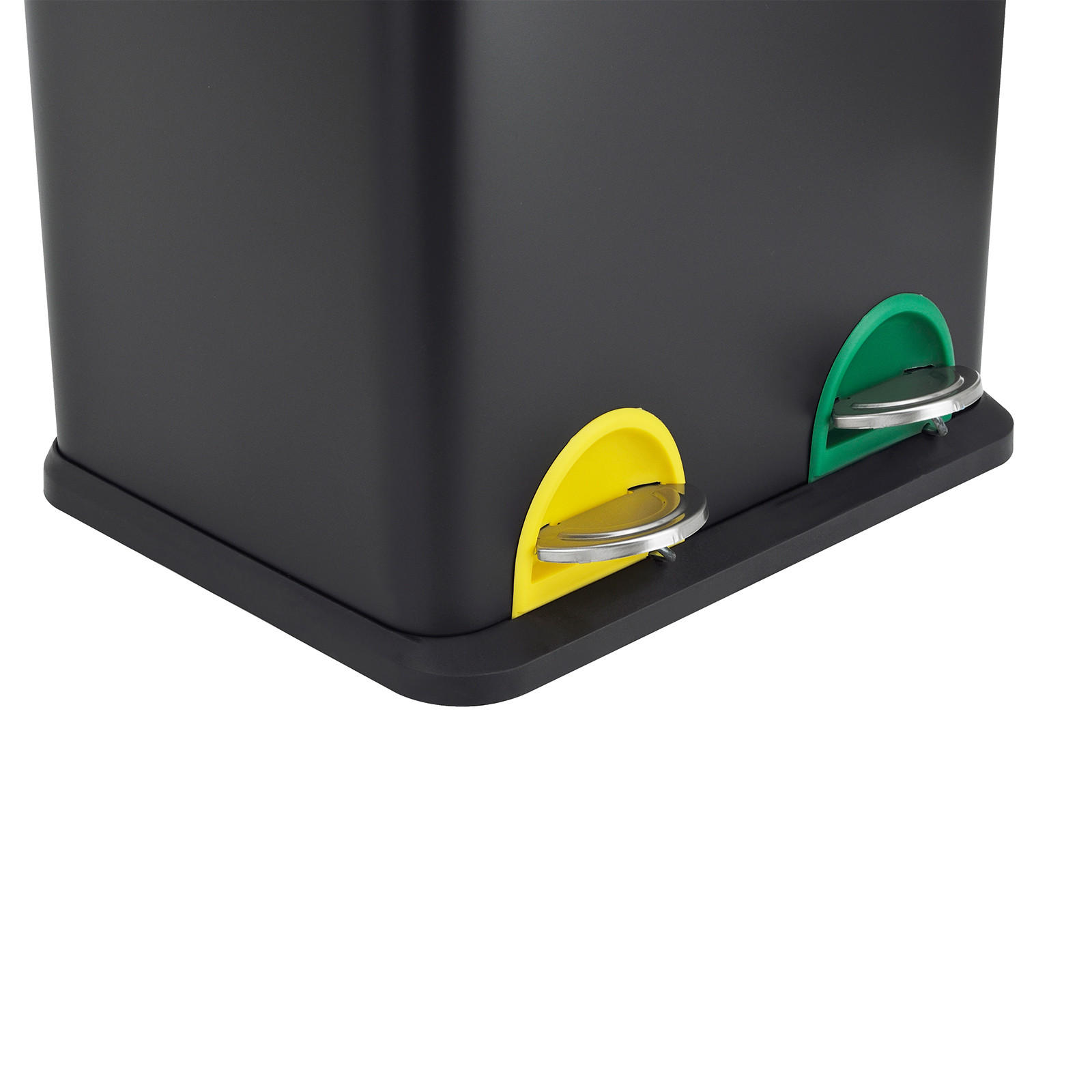 MÜLLEIMER TC2X15 30L 2x15 Treteimer Papierkorb Mülltrennung - Schwarz, Metall (41/44/30cm) - SVITA