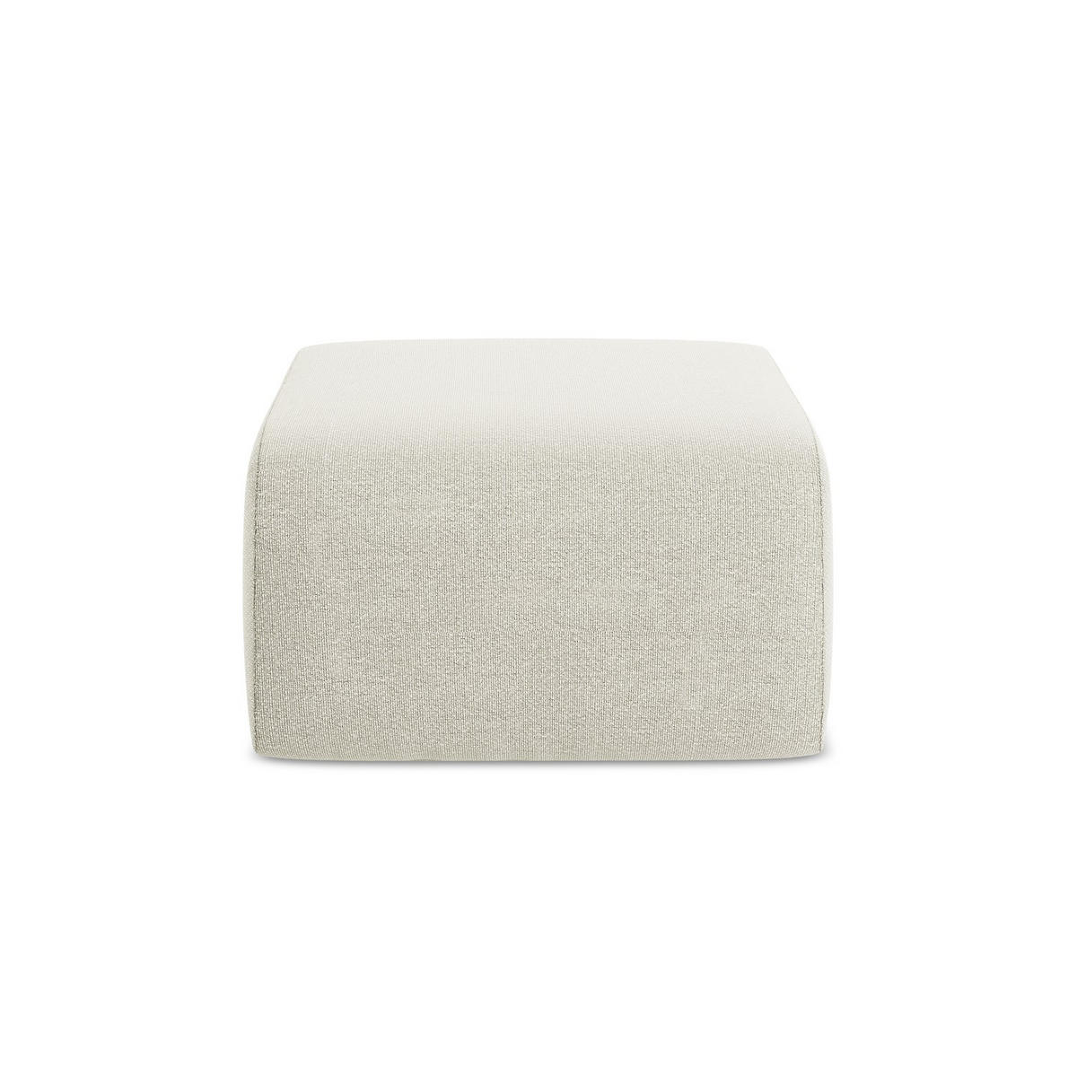 POUF Bouclé Stoff Beige - Sandfarben/Schwarz, Holzwerkstoff/Kunststoff (72/42/94cm) - LaMiaSofa