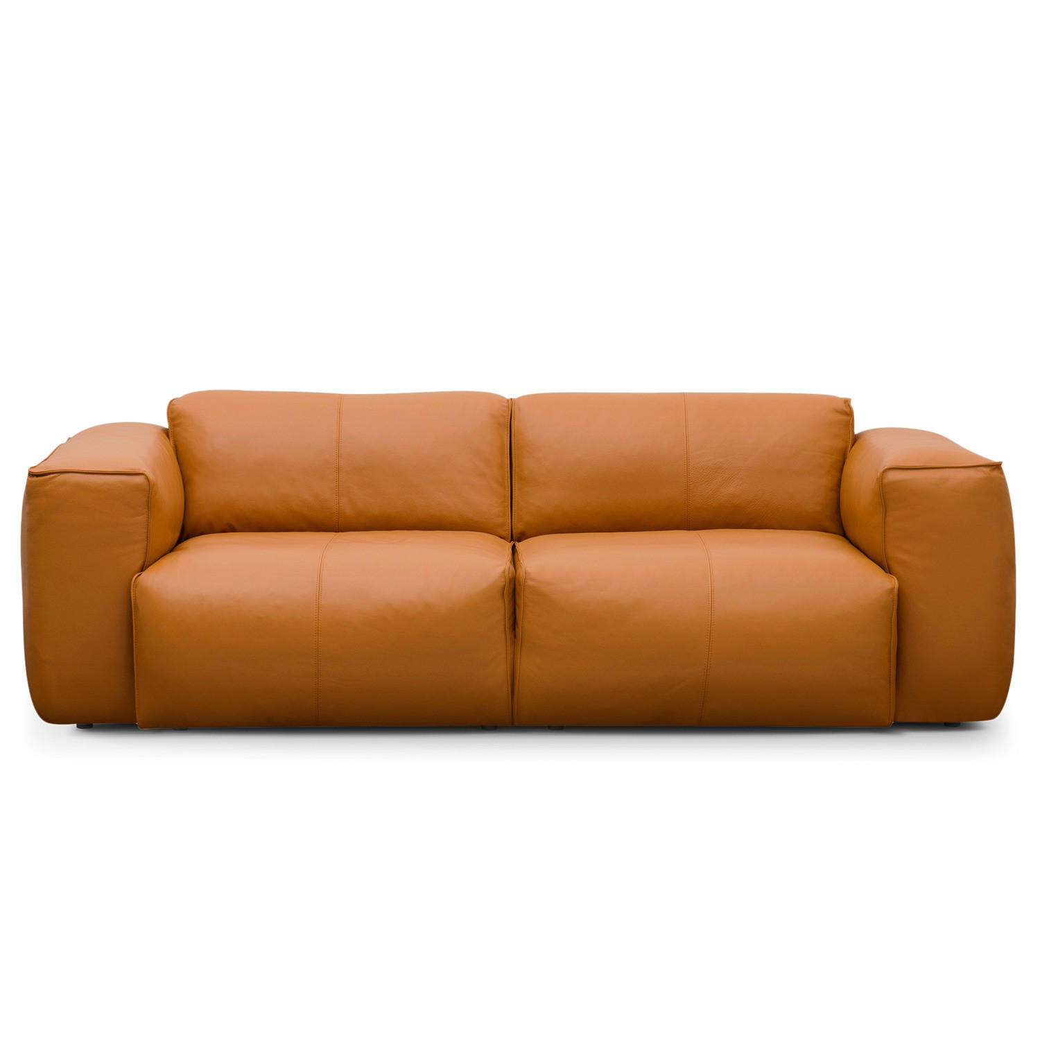 2-SITZER SOFA - Cognac/Schwarz, Leder (220/71/102cm) - home24