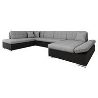 ECKSOFA Bergen, Seite: Rechts - Silberfarben/Schwarz, Holz/Textil (345/76/205cm) - MIRJAN24