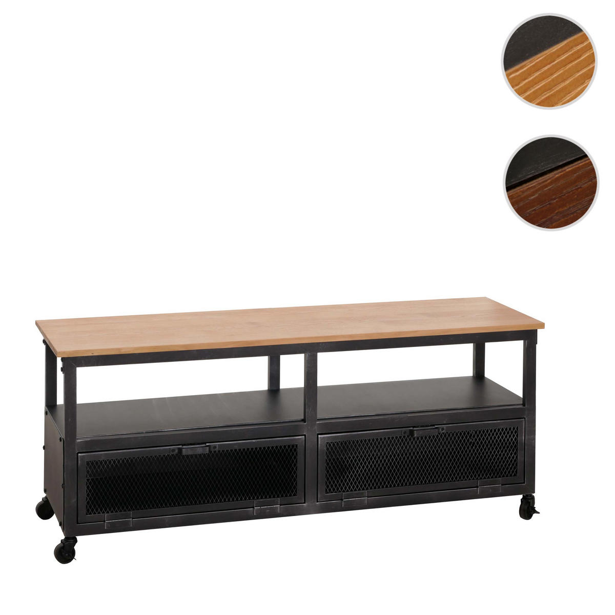LOWBOARD Schwarz, Beige - Beige/Schwarz, Holz (130/55/36cm) - MCW